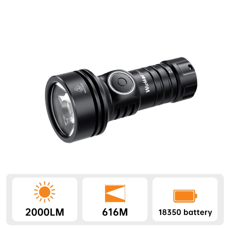 Wurkkos TS11 2000LM Powerful Rechargeable EDC Flashlight SFT40 with RGB Auxiliary And Switch, Anduril 2.0, IP68