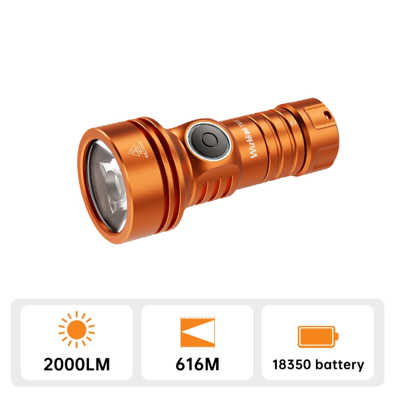 Wurkkos TS11 2000LM Powerful Rechargeable EDC Flashlight SFT40 with RGB Auxiliary And Switch, Anduril 2.0, IP68
