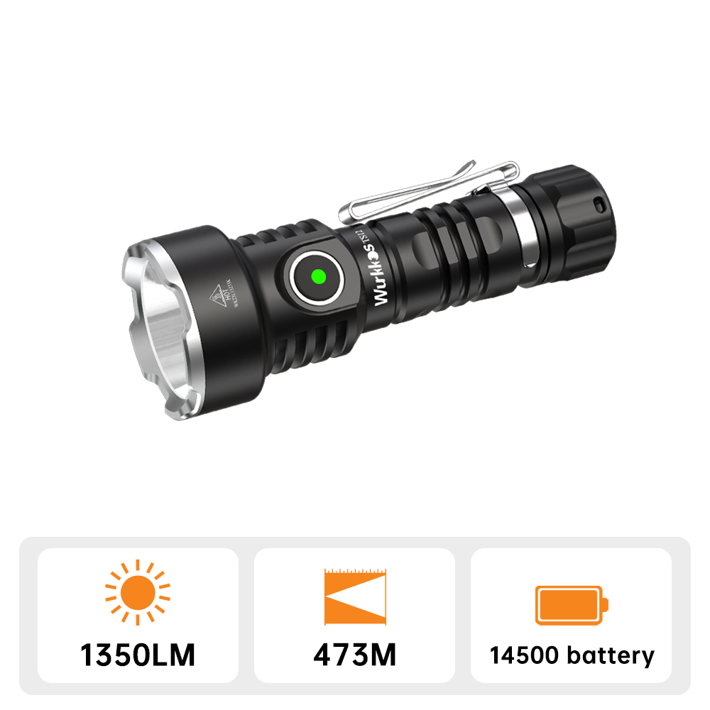 半額SALE★ Mini TS12 Wurkkos Thrower 473Meters 1350LM Flashlight, EDC 調理器具
