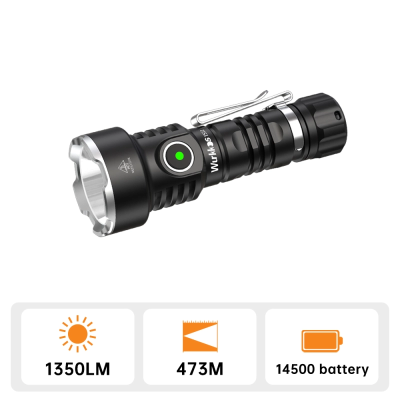 Wurkkos TS12 Mini Thrower EDC Flashlight, 1050LM 432 Meters Powerful USB C Rechargeable Light
