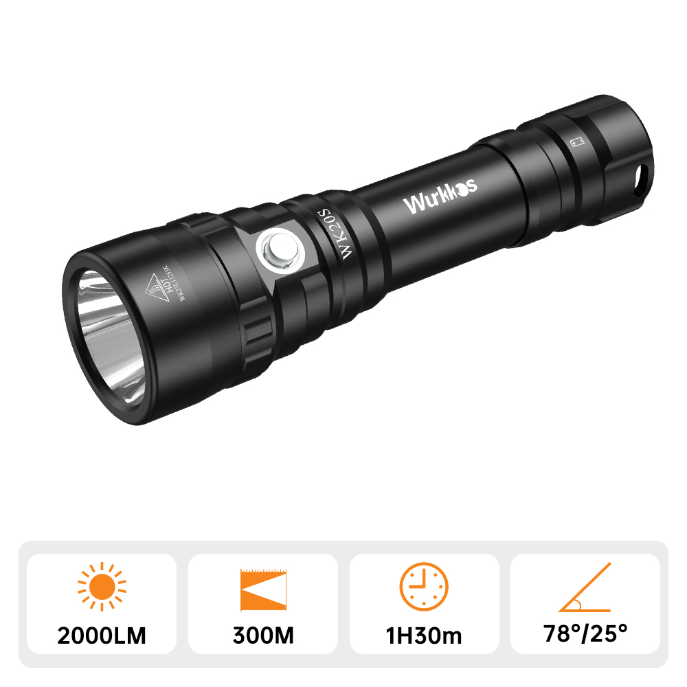 Wurkkos WK20S 2000lm Scuba Diving Flashlight, Amphibious