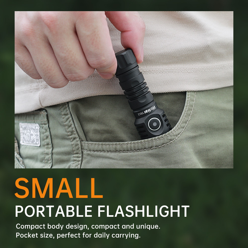 【Limited $12.99】Wurkkos TS12 Mini Thrower EDC Flashlight, 1050LM 432Meters Powerful USB C Rechargeable Light