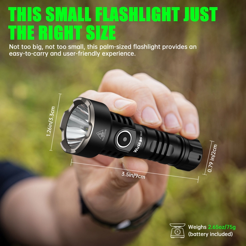 【Limited $12.99】Wurkkos TS12 Mini Thrower EDC Flashlight, 1050LM 432Meters Powerful USB C Rechargeable Light