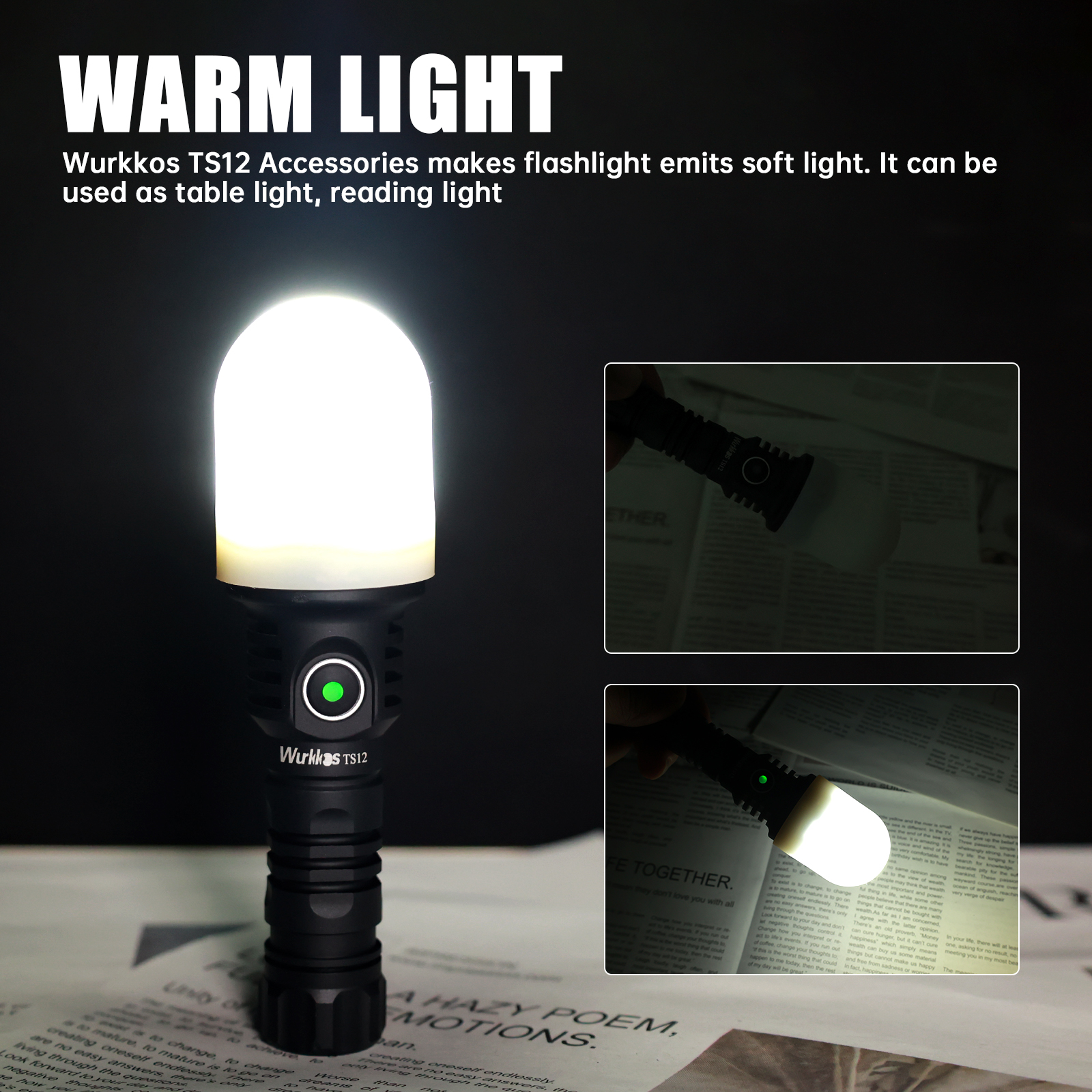 Wurkkos TS12 Mini Thrower EDC Flashlight, 1350LM 473Meters