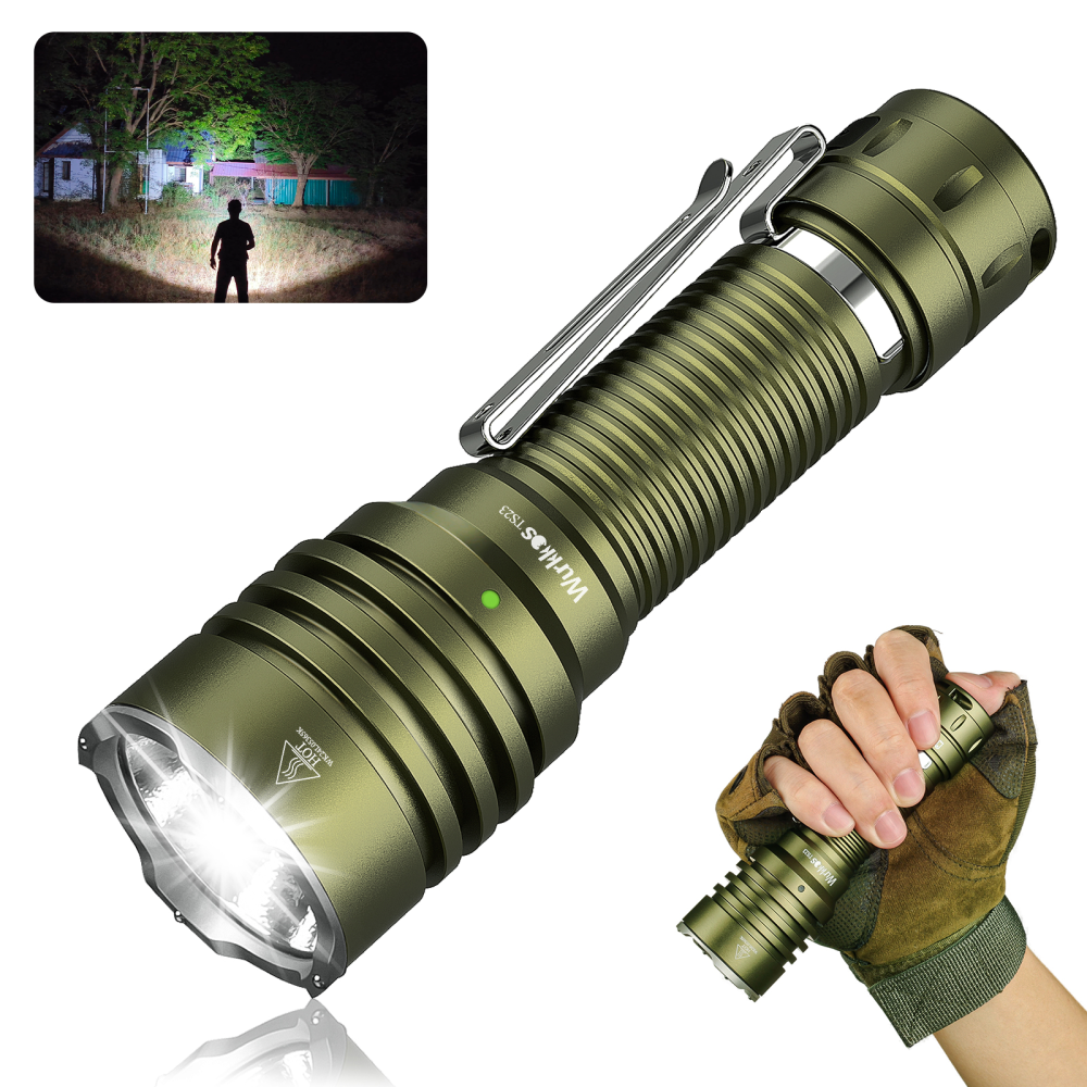 【Olive Green available】Wurkkos TS23 21700 Tactical Flashlight XHP70.3 HI LED 5000Lm Torch IP68 Waterproof Two Group Mode EDC Tail Switch