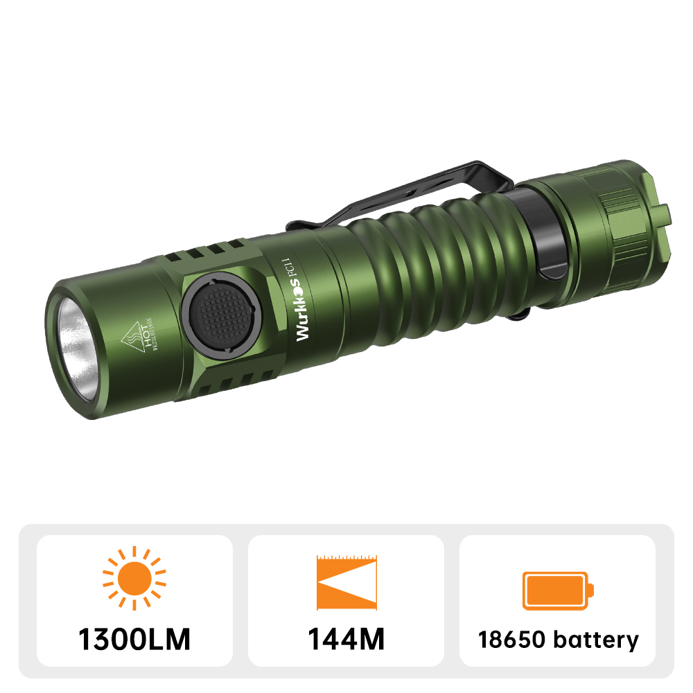 Wurkkos FC11 LH351D 90 CRI 18650 LED Flashlight with Magnetic Tail 2 Groups USB-C Rechargeable
