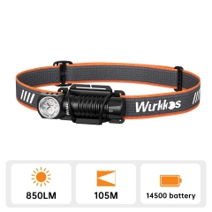 Wurkkos HD12 Mini Angle Light, White&Red Beam, USB C Rechargeable 14500/AA Headlamp ,with Simple UI/Adjustable Headband