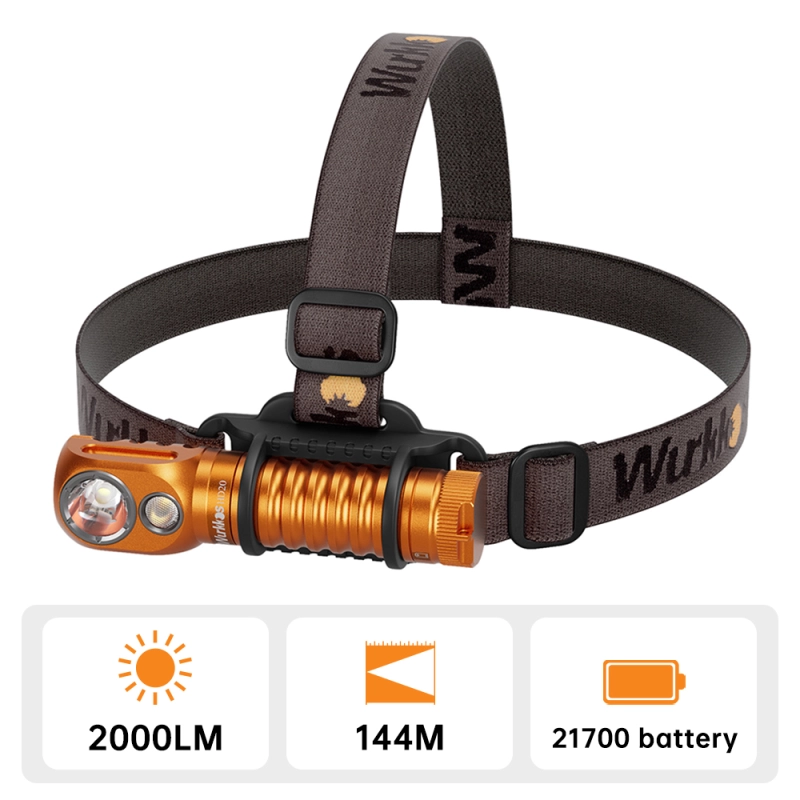 HD20 USB C Rechargeable Headlamp 21700 Flashlight 2000lm Dual LED LH351D and XPL with Magnetic Tail