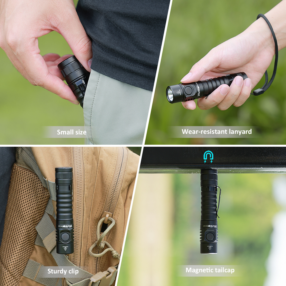 Wurkkos FC11C Nichia 519A Buck Circuit Flashlight, Max ouput 1200Lumens 18650 LED with Magnetic Tail USB C Rechargeable Torch