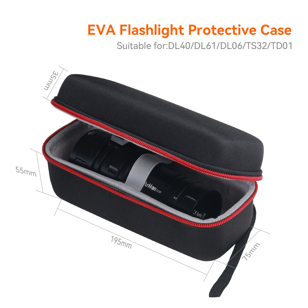 Hard EVA Travel Portable Box Flashlight Storage Bag, Suitable For Wurkkos DL40/DL61/DL06/TS32/TD01 Protective Case