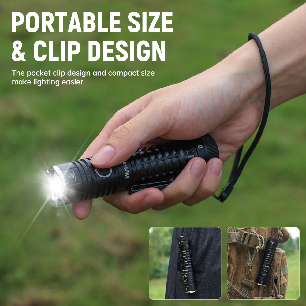 【US warehouse No Tax】Wurkkos TS22 XHP70.3 LED Flashlight, 4500 Lumen and High CRI, Magnetic Tail, Reverse Charging, USB-C Rechargeable