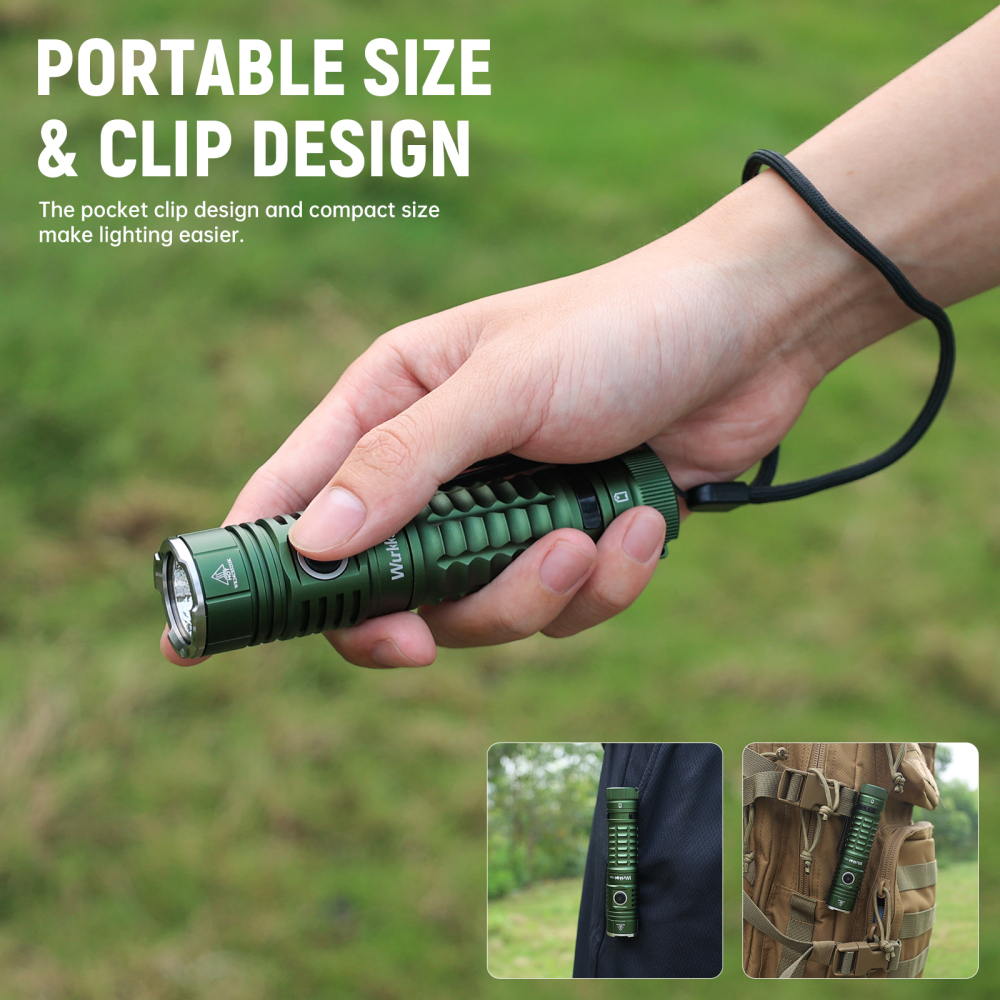 【Poland warehouse】Wurkkos TS22 XHP70.3 LED Flashlight, 4500 Lumen and High CRI, Magnetic Tail, Reverse Charging, USB-C Rechargeable