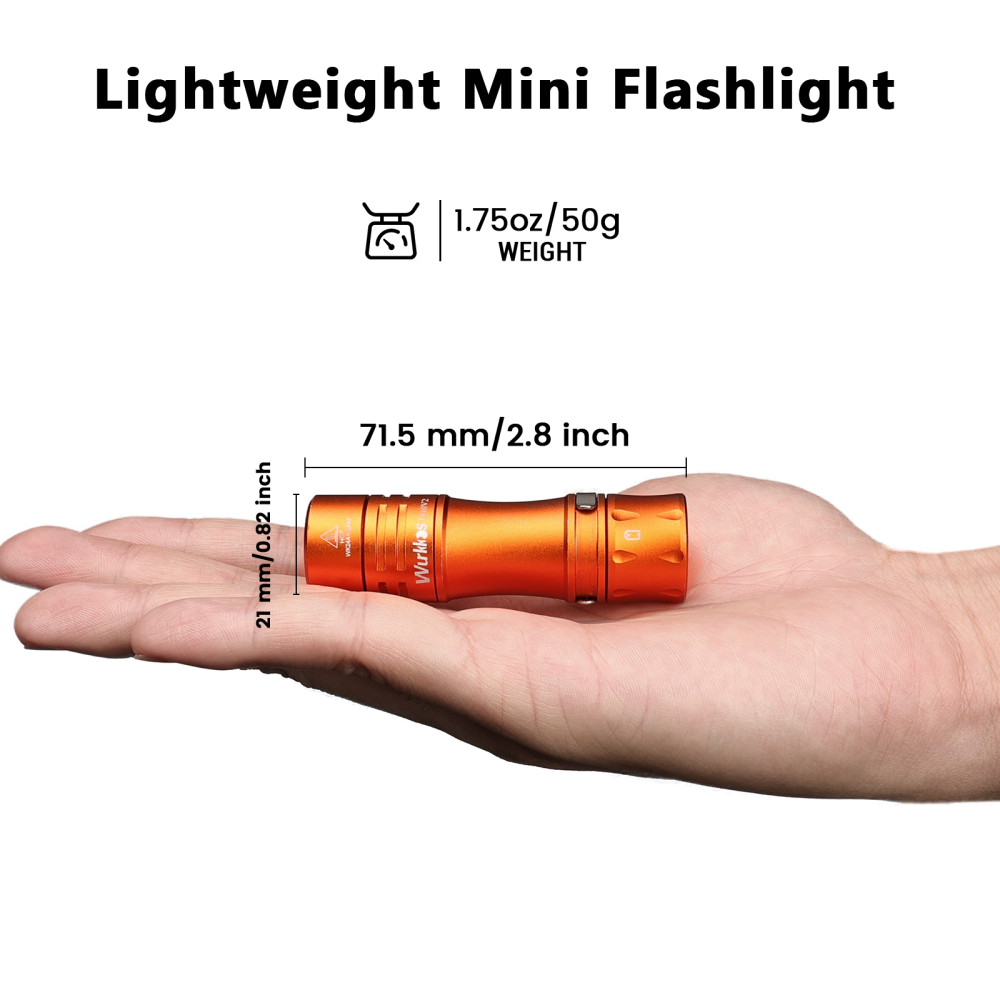 Wurkkos TS10 V2 Powerful Pocket EDC Flashlight, Triple White LEDs & RGB Aux LEDs, Anduril 2.0, Max 1400lm,14500 Battery Included