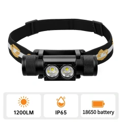 H25S USB C Rechargeable Headlamp 2*SST40 LED 1200lm Powerful Headlight Working light Original D25S Upgrade