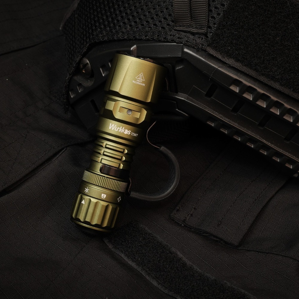 【Free 18650 Tube】Wurkkos TD07 Tactical Flashlight, USB C Rechargeable 1300 Lumens, 479m Long Range EDC Flashlight