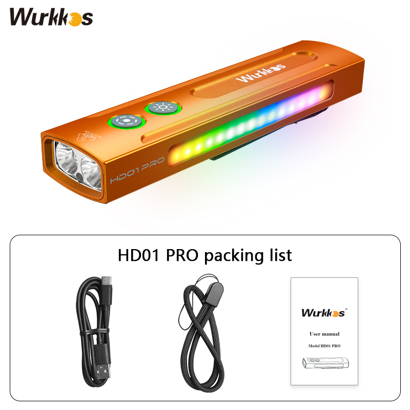 【New release】Wurkkos HD01 PRO Flat EDC Flashlight, with 365nm UV light, Green Laser, White flood led, Side RGB Lights/Dual Switch/Magnetic Tail