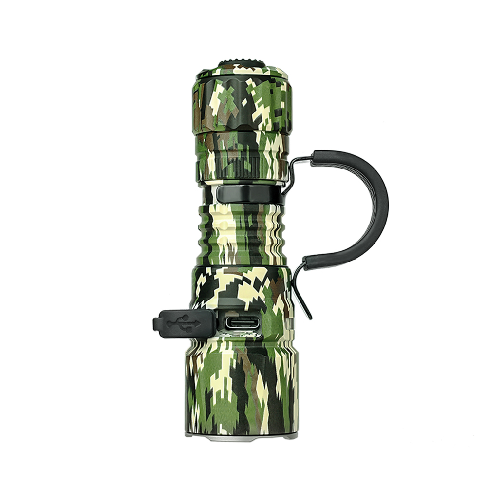 【Camouflage Edition】Wurkkos TD07 Tactical Flashlight, USB C Rechargeable 1300 Lumens, 479m Long Range EDC Flashlight