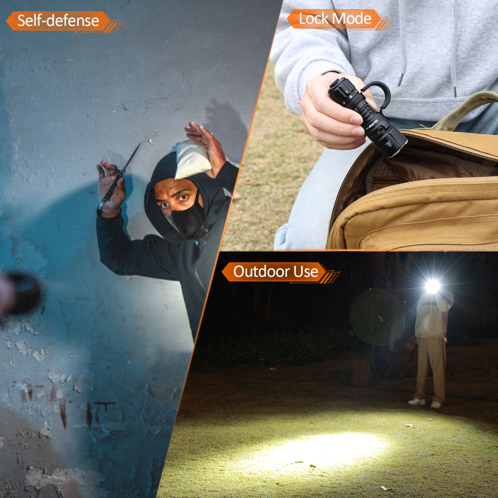 【US warehouse No Tax】Wurkkos TD07 Tactical Flashlight, USB C Rechargeable 1300 Lumens, 479m Long Range EDC Flashlight