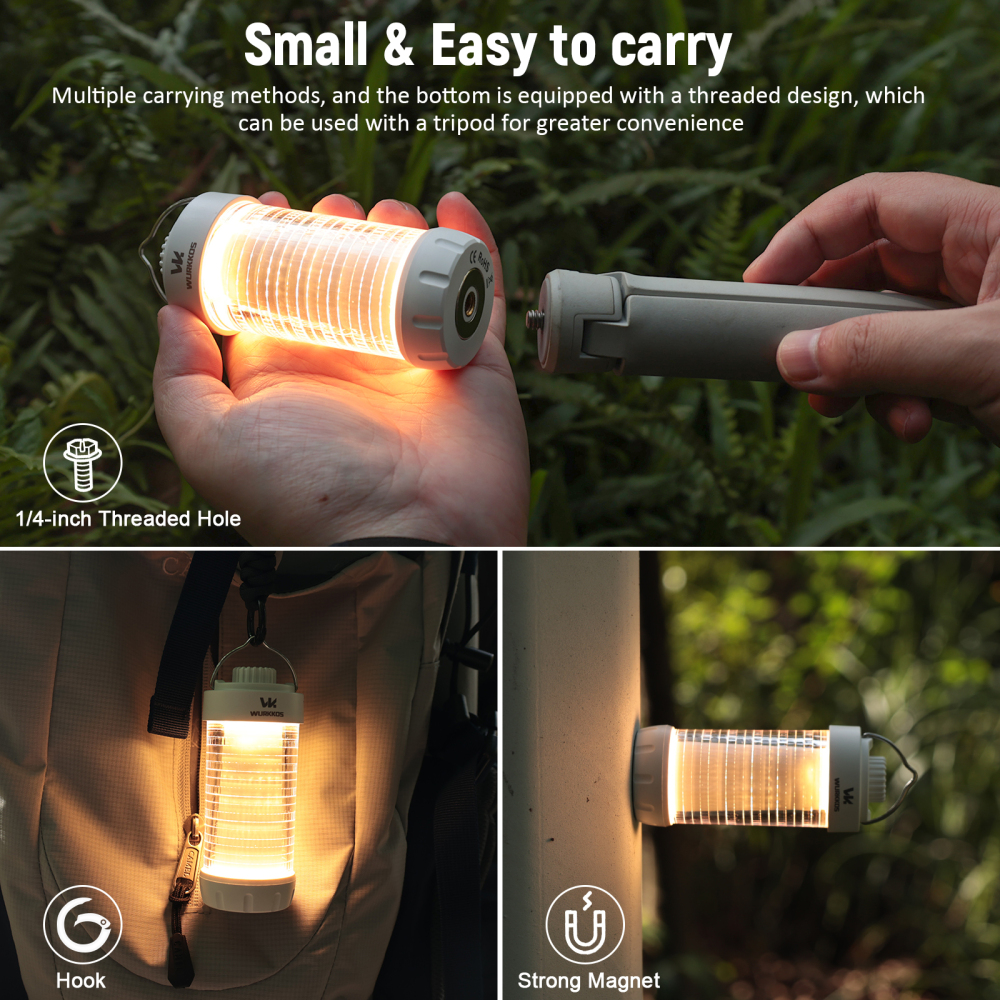 【New Release】 Wurkkos CL01 Camping Light with Adjustable Color Temperature/Power Bank/RGB Police Modes/Magnet Tail/21700 Battery Replaceable