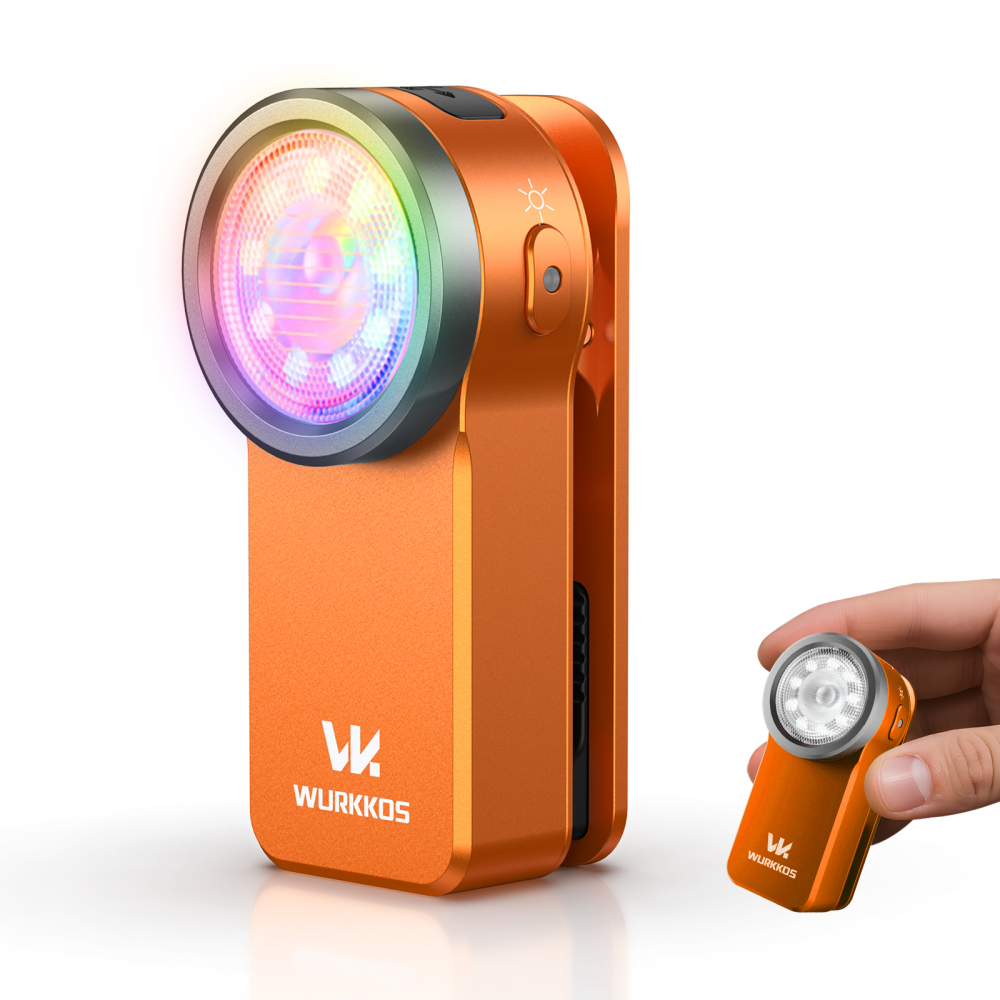 【 New Release】Wurkkos HD03 Clip Light, 680LM USB C Rechargeable Pocket Flashlight, with Spotlight/Flooglight(95 CRI)/RGB Lights/Magnet Inside/Buck Driver/Waterproof