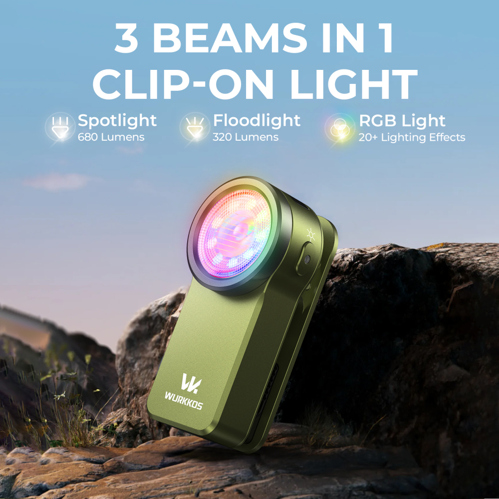 【 New Release】Wurkkos HD03 Clip Light, 680LM USB C Rechargeable Pocket Flashlight, with Spotlight/Flooglight(95 CRI)/RGB Lights/Magnet Inside/Buck Driver/Waterproof