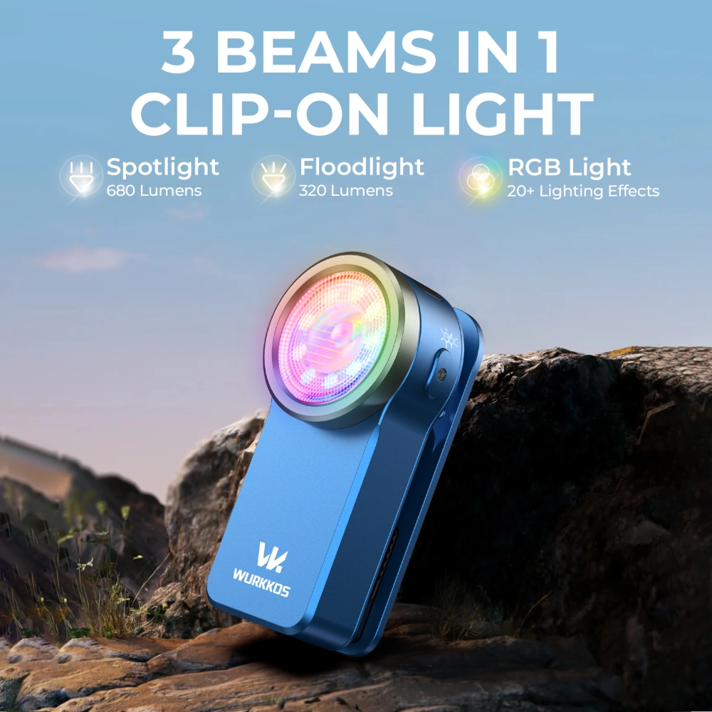 Lampe Torche Wurkkos HD03 Rechargeable USB-C - 680 Lumens, Triple LED (spot, Flood, RGB) - Magnétique, étanche IPX6 - Pour Vélo, Camping, Dépannage