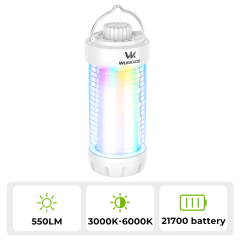 Wurkkos CL01 Camping Light with Adjustable Color Temperature/Power Bank/RGB Police Modes/Magnet Tail/21700 Battery Replaceable