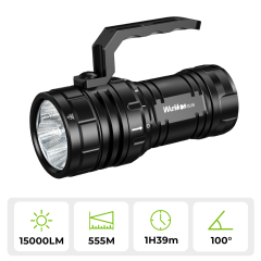 Wurkkos DL06 Diving Flashlight, 15000 Lumens, 555m Beam, Power Bank Function, IPX8 Waterproof, 3×21700 Batteries