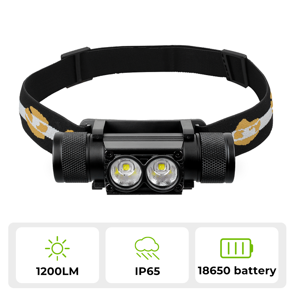 【US warehouse No Tax】H25S USB C Rechargeable Headlamp 2*SST40 LED 1200lm Powerful Headlight Working light Original D25S Upgrade