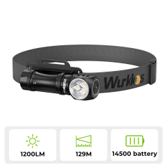 Wurkkos HD10 Mini Angle Flashlight,USB C Rechargeable 14500 Headlamp 1200LM Max , Anduril 2.0/Real RGB Aux/Magnetic Tailcap/Headband