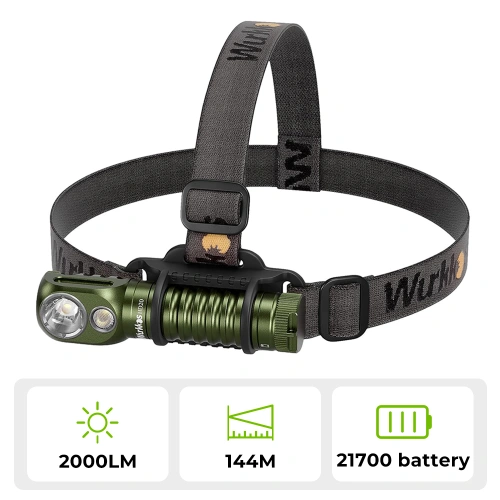 wurkkos　ヘッドライト　LED　18650 18650 Headlight 1100LM LED White Light Head Torch USB