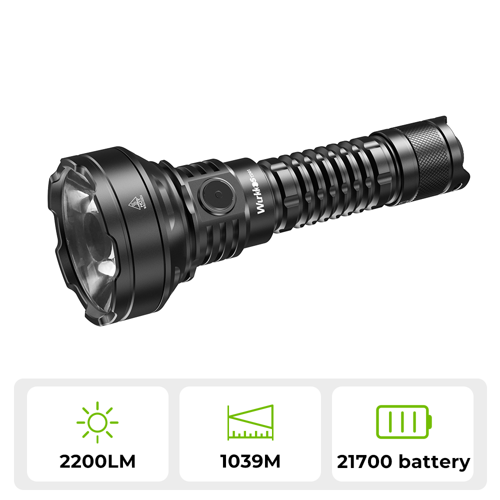 【New Release】Wurkkos TD01 21700 Rechargeable Tactical Flashlight LED USB-C 2200Lm Torch PMMA Lens Throw 1039M IPX8 Waterproof EDC Tail Switch