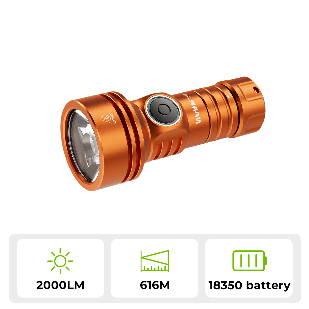 Wurkkos TS11 2000LM Powerful Rechargeable EDC Flashlight SFT40 with RGB Auxiliary And Switch, Anduril 2.0, IP68