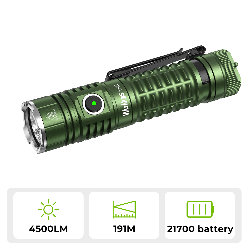 【USA warehouse】Wurkkos TS22 XHP70.3 LED Flashlight, 4500 Lumen and High CRI, Magnetic Tail, Reverse Charging, USB-C Rechargeable
