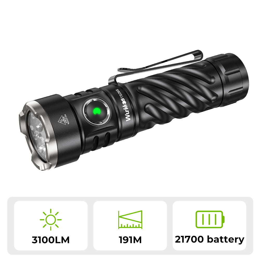 【US warehouse No Tax】Wurkkos TS26S EDC Flashlight, 4*519A Leds with CRI 90+,max output 3100 lumens 191M, waterproof IPX8＆Boost driver