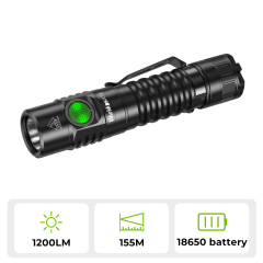 Wurkkos FC11C Nichia 519A Powerful 18650 Flashlight, USB C Rechargeable,Buck Circuit 1200Lumens with Magnetic Tail
