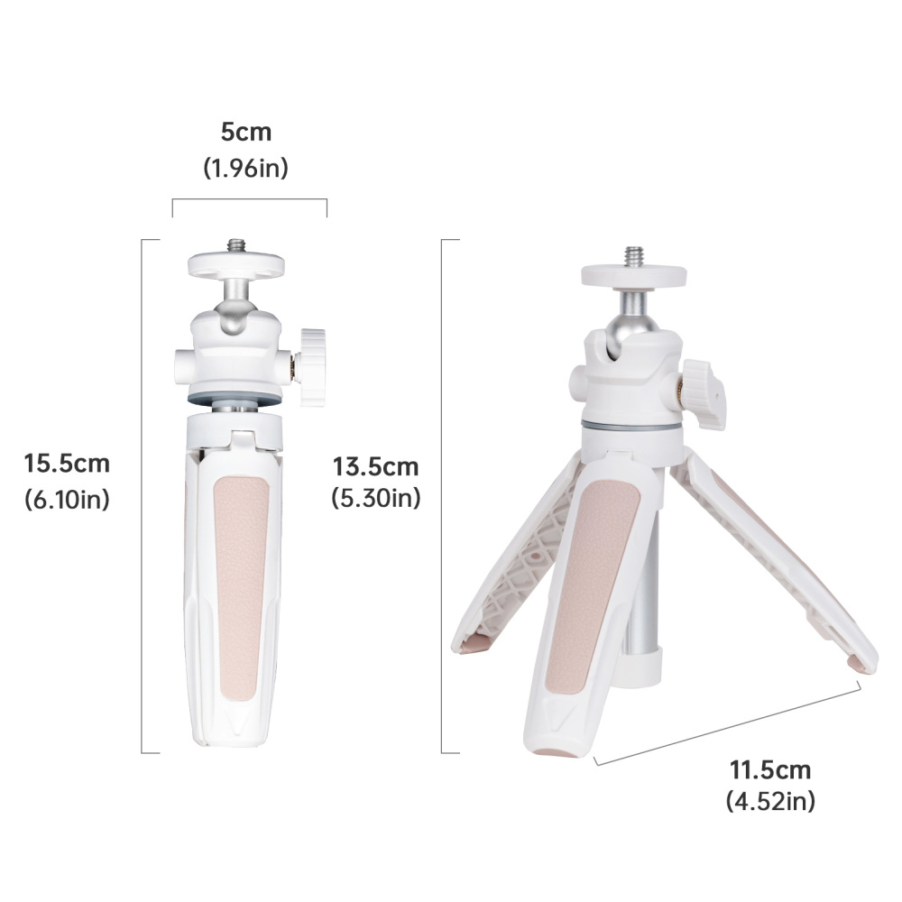 Mini Extendable Desktop Tripod – Handheld Stand with Flexible Ball Head & 1/4-Inch Screw