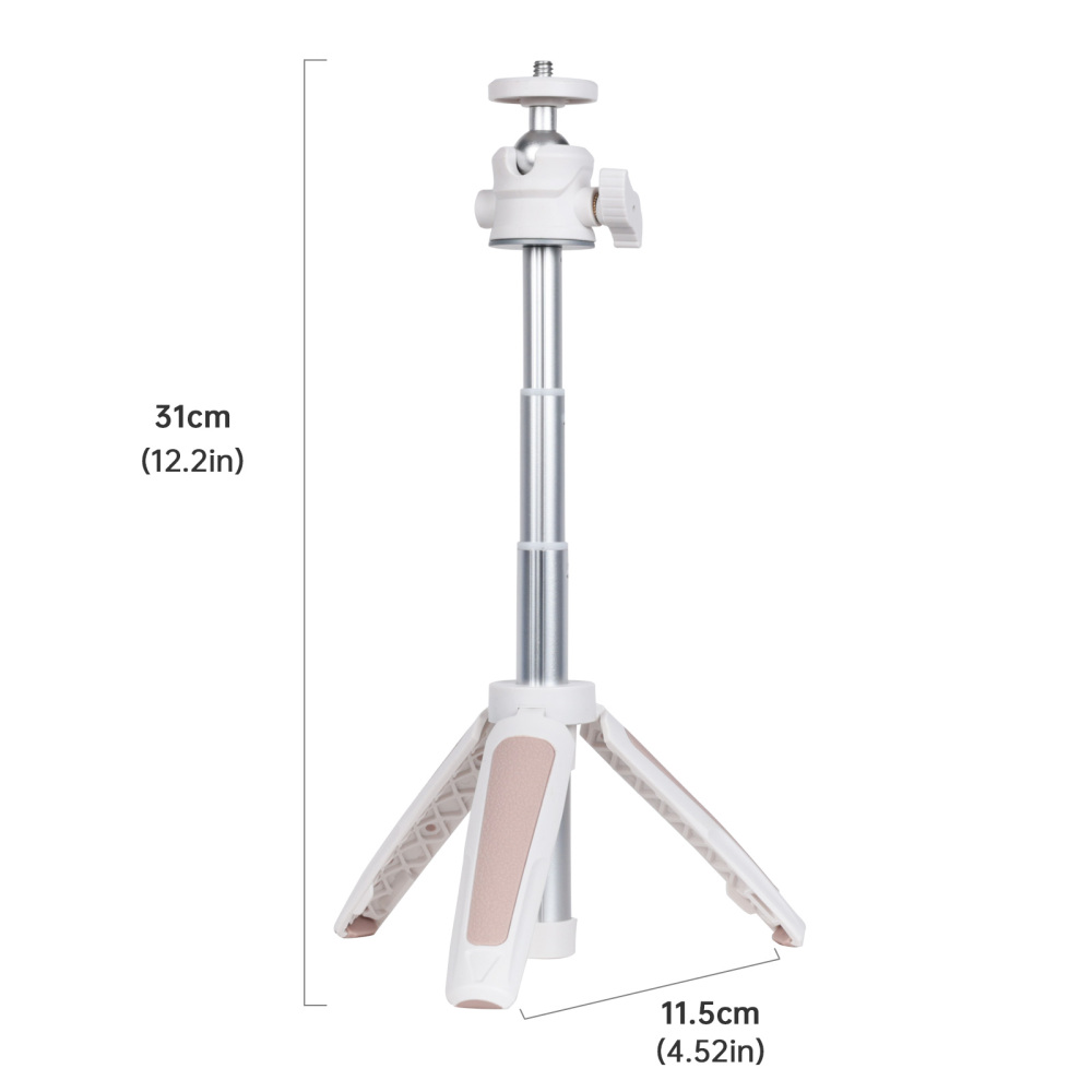 Mini Extendable Desktop Tripod – Handheld Stand with Flexible Ball Head & 1/4-Inch Screw