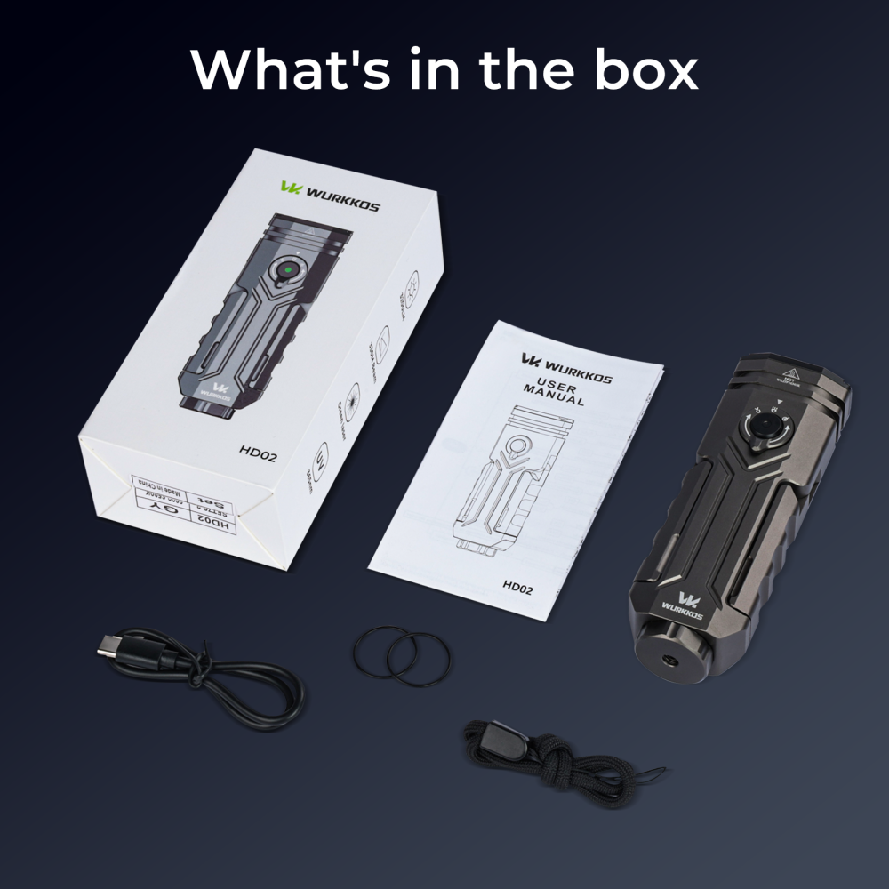 【New Release】Wurkkos HD02 | Magnetic Foldable Flashlight with Quad Beam, 3200 Lumens, Spotlight/UV Light/Green Laser& Wing Light | Powerbank