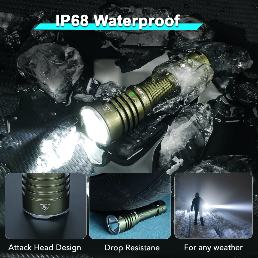 【Olive green available】Wurkkos TS23 21700 Tactical Flashlight XHP70.3 HI LED 5000Lm Torch IP68 Waterproof Two Group Mode EDC Tail Switch