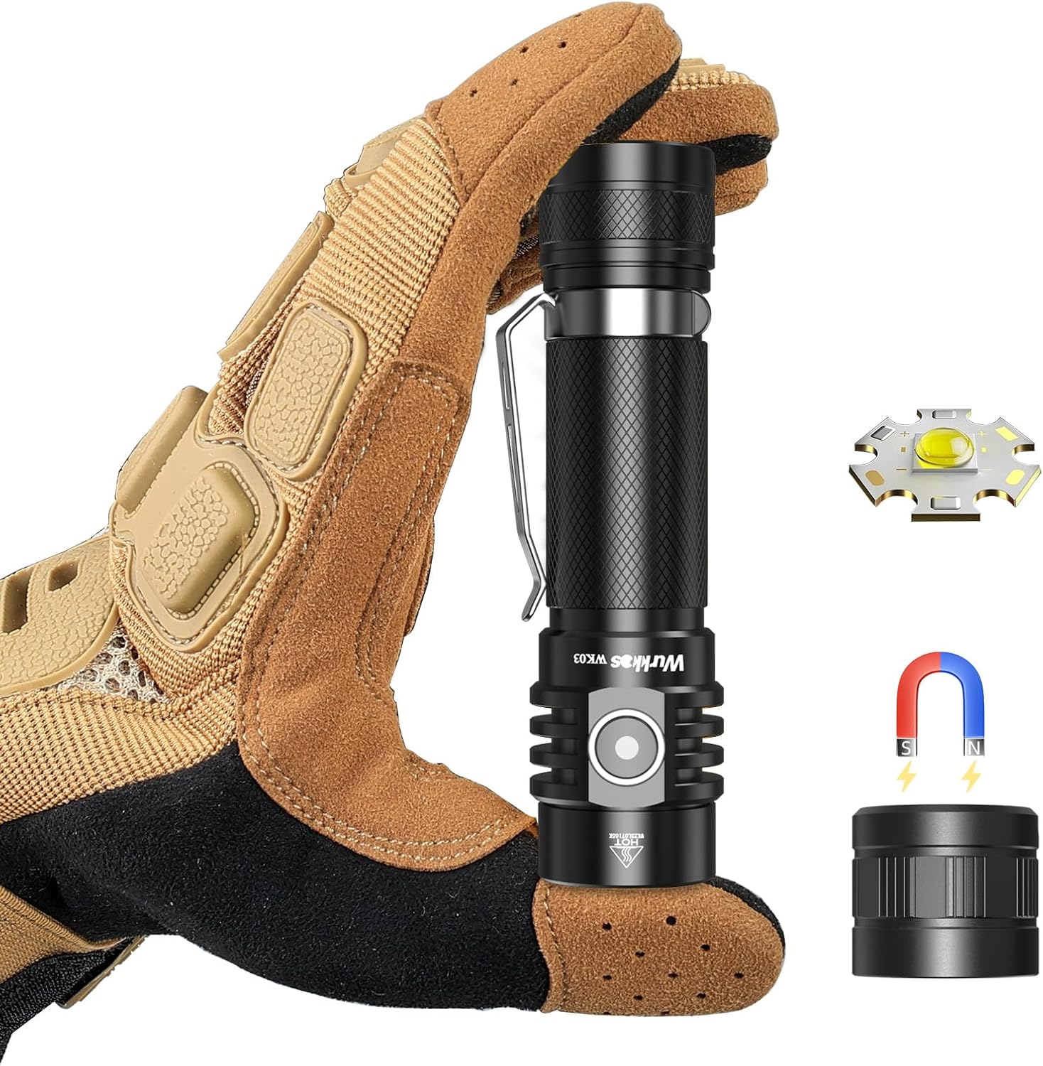 Wurkkos -TLF Golden WK03 18650 EDC Light with Nichia 519A 5000K