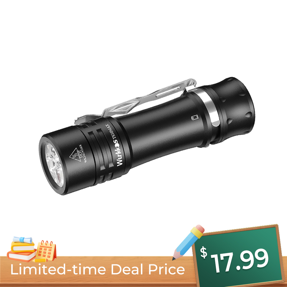 Wurkkos TS10 MAX Portable 18650 Flashlight  2500 lumens,3* Nichia 519A 5000k 95 CRI ＆ RGB Light,  Anduril 2.0 ,157m,E-tail switch