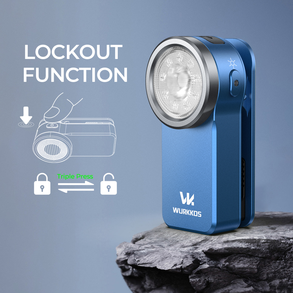 【 EU warehouse】Wurkkos HD03 Clip Light, 680LM USB C Rechargeable Pocket Flashlight, with Spotlight/Floodlight(95 CRI)/RGB Lights/Magnet Inside/Buck Driver/ IPX6 Waterproof