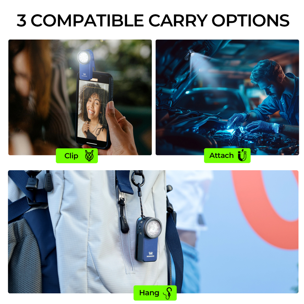 【 EU warehouse】Wurkkos HD03 Clip Light, 680LM USB C Rechargeable Pocket Flashlight, with Spotlight/Floodlight(95 CRI)/RGB Lights/Magnet Inside/Buck Driver/ IPX6 Waterproof