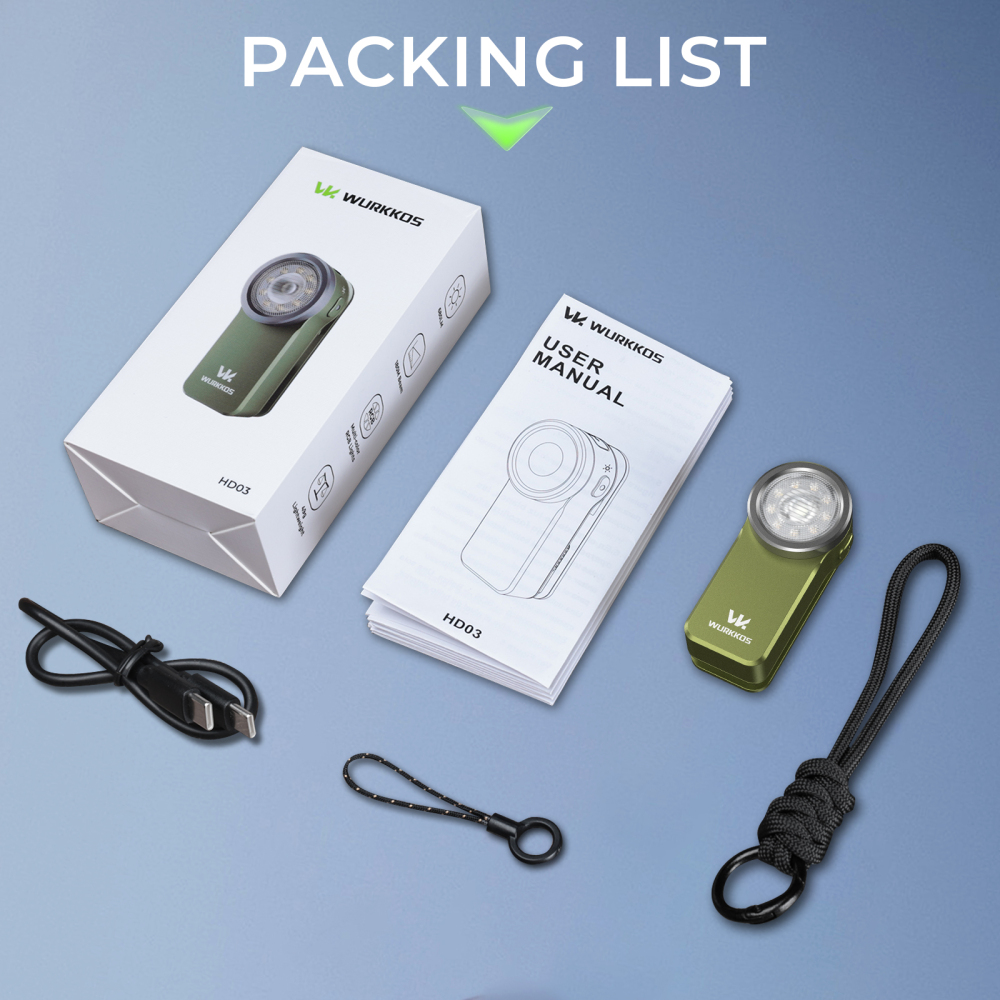 【 New Release】Wurkkos HD03 Clip Light, 680LM USB C Rechargeable Pocket Flashlight, with Spotlight/Flooglight(95 CRI)/RGB Lights/Magnet Inside/Buck Driver/Waterproof