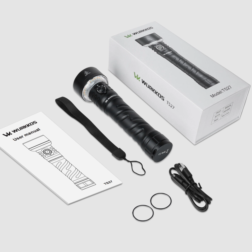 Wurkkos TS27 Flashlight | 3200LM Super Bright, 845m Throw, RGB & 3000 ...
