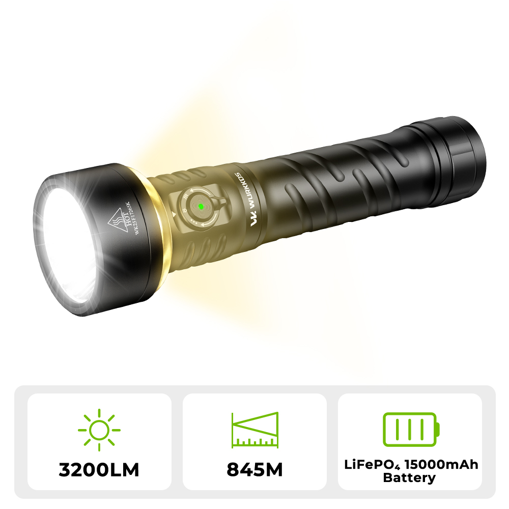 Wurkkos TS27 Flashlight | 3200LM Super Bright, 845m Throw