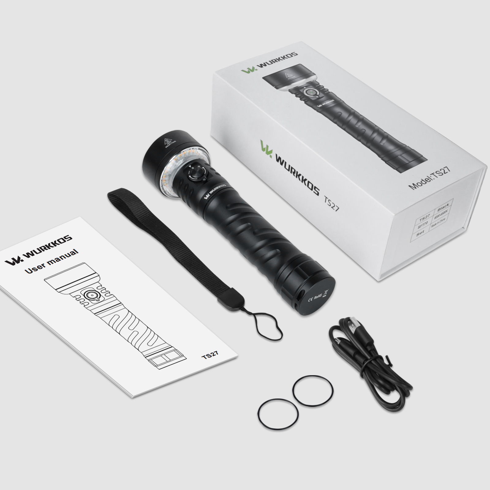 Local Warehouse| Wurkkos TS27 | 3200LM Super Bright Flashlight