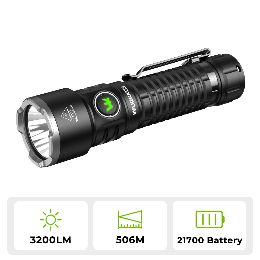 Wurkkos TS28 EDC Flashlight | 3200 Lumens Ultra Long-Range Torch