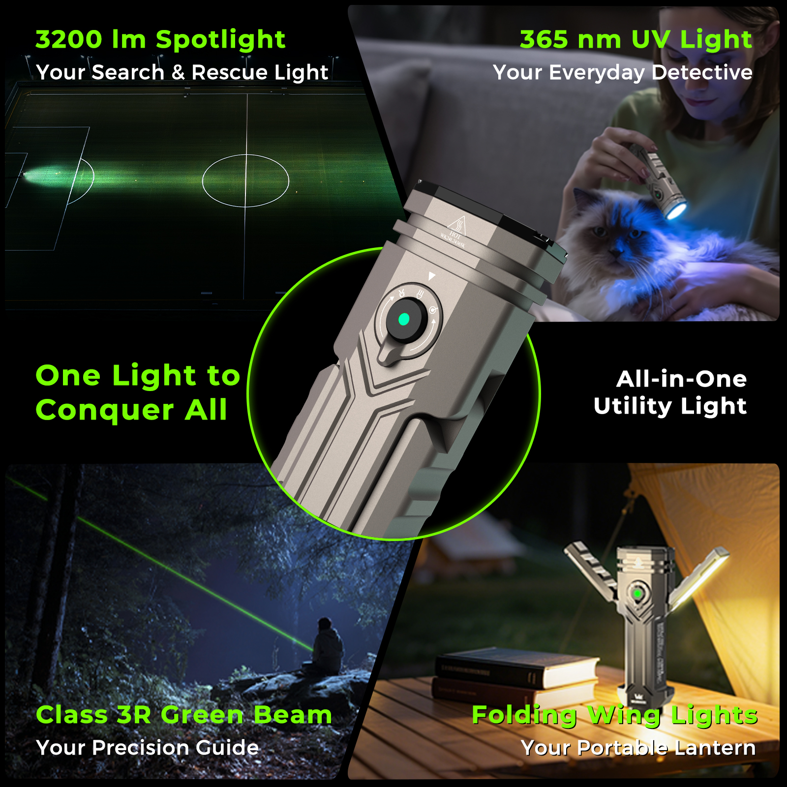Wurkkos HD02 – 3200 Lm Quad-Beam Flashlight | Magnetic